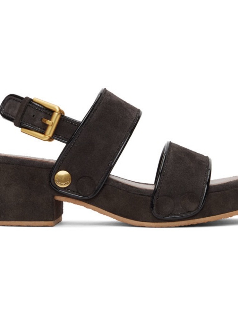 See By Chloe Women's Suede Galy Block Heel Sandal in Brown